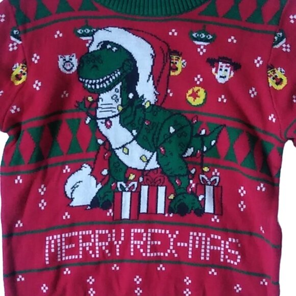 Disney Pixar Toy Story, Christmas REX Sweater, Size: 4T, Color: Multicolor - Picture 3 of 9